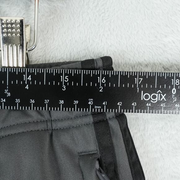 Adidas Pants Mens L 3-Stripes Tapered Gray Joggers Open Bottom Zippered Pockets - Picture 7 of 14